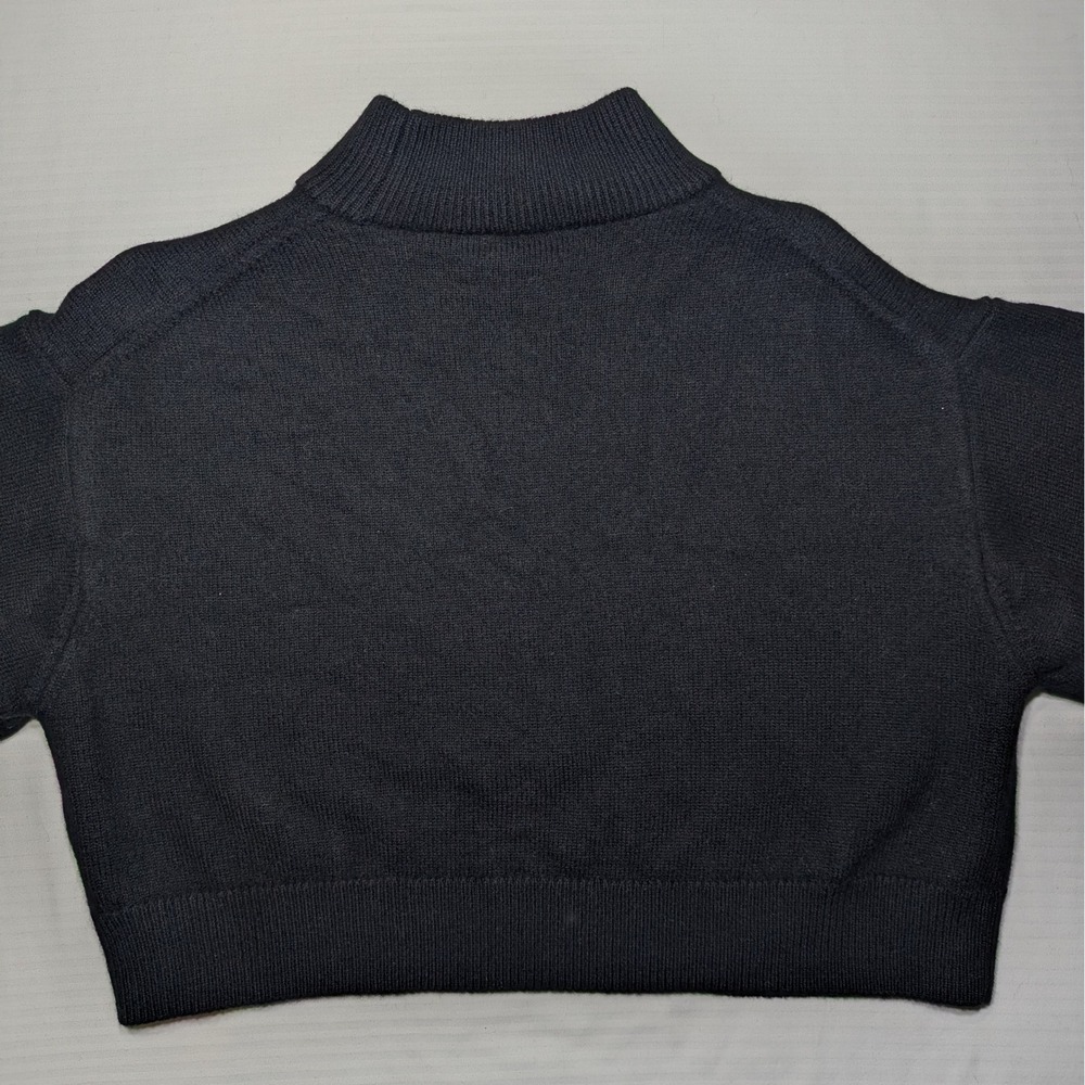 Wilfred Free Aritzia Black 100% Wool Cropped Mock Neck Pullover Sweater Large L